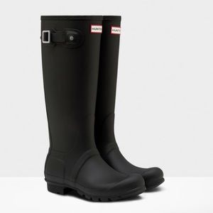 EUC Tall Hunter Rain Boots ORIGINAL MATTE BLACK